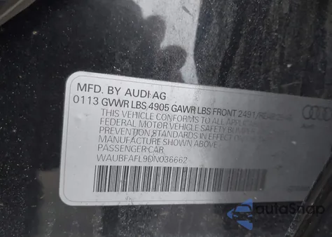 2013 Audi A4 2.0T Premium from USA, damaged, VIN WAUBFAFL9DN036662